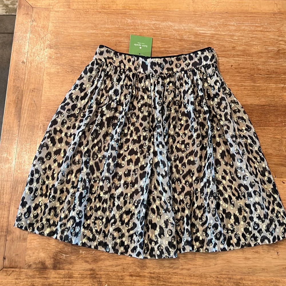 kate spade NEW YORK leopard clipped dot skirt, run wild